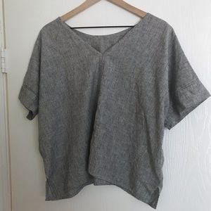 Grey reversible linen shirt, ethically made